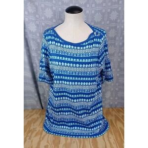 Kim Rogers Fashion Top Women's Size‎ XL Shirt Short Sleeve Cotton Blouse